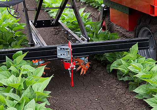 Farm robotic machine in field crop