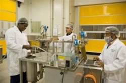 Ram Merredy, Bandu Wijesinghe and Kevin Matikinyidze demonstrate high pressure membrane technology